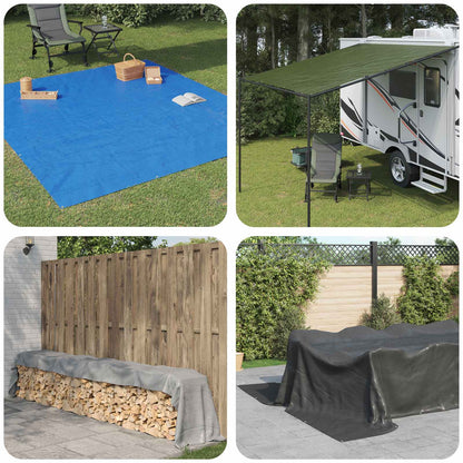 vidaXL Tarpaulin with Eyelets Green 8 x 8 m 180 gsm PE 1