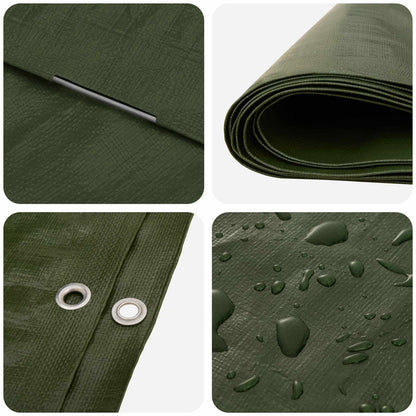 vidaXL Tarpaulin with Eyelets Green 6 x 8 m 260 gsm PE 4