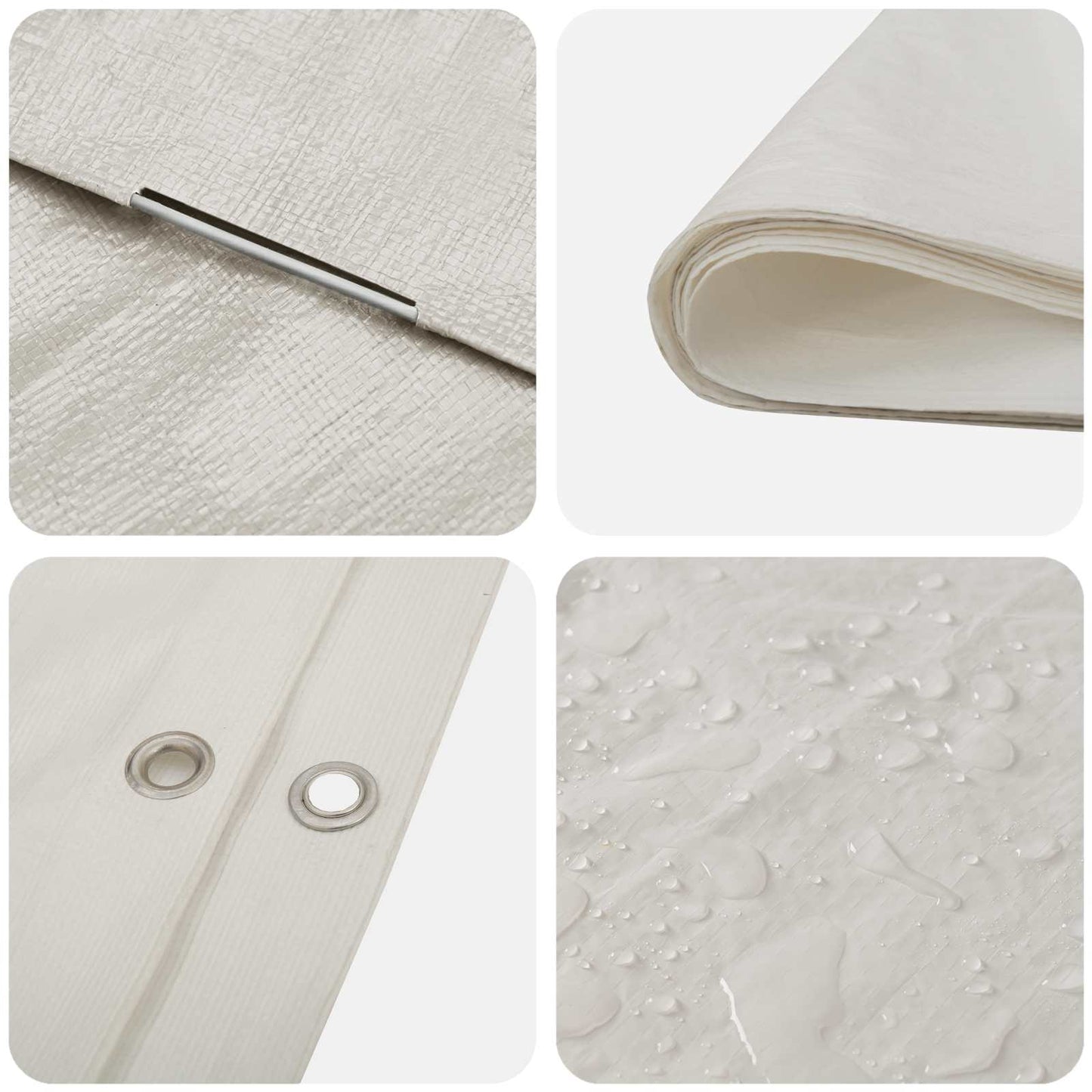 vidaXL Tarpaulin with Eyelets White 8 x 12 m 90 gsm PE 4
