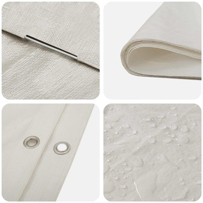 vidaXL Tarpaulin with Eyelets White 8 x 12 m 90 gsm PE 4