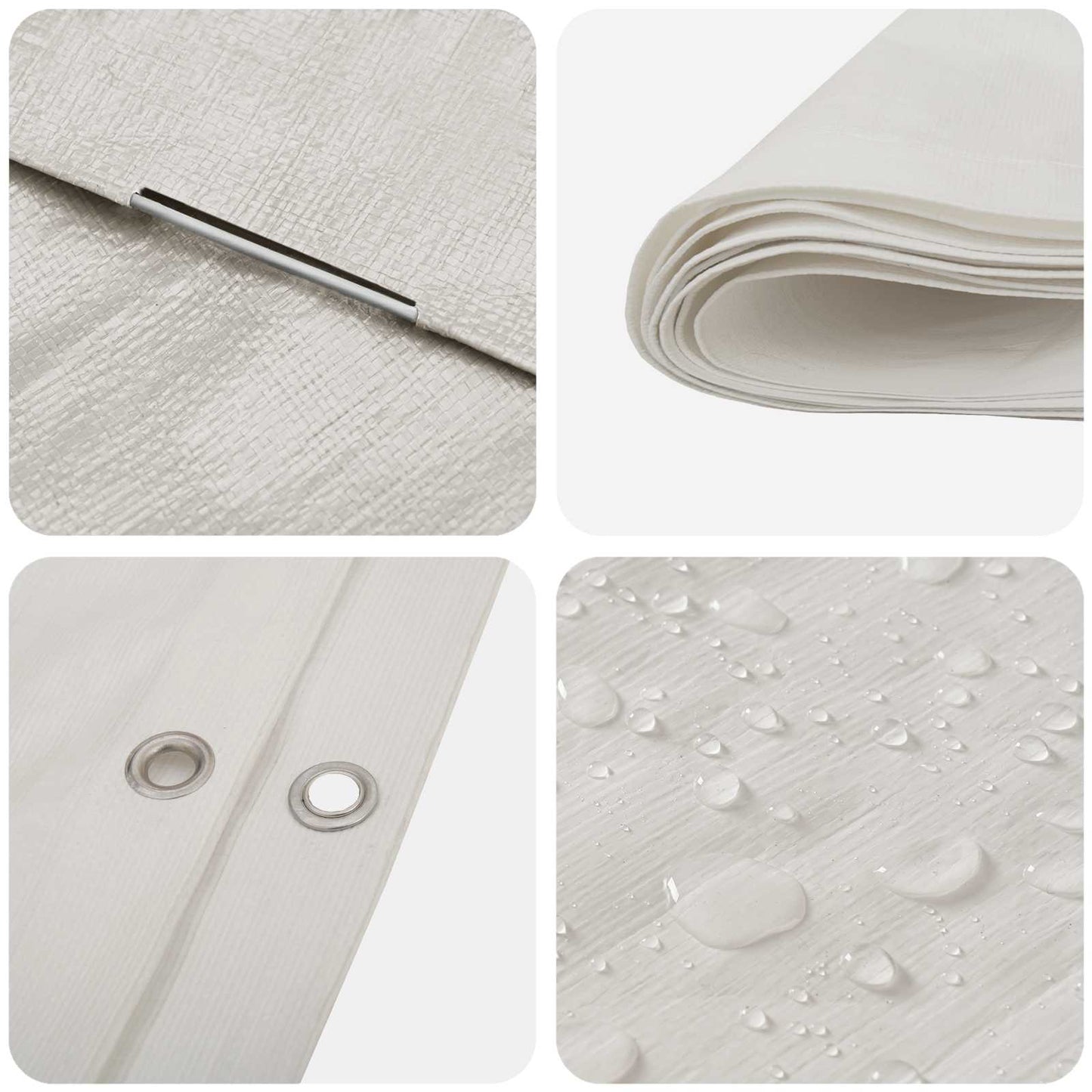 vidaXL Tarpaulin with Eyelets White 8 x 8 m 180 gsm PE 4