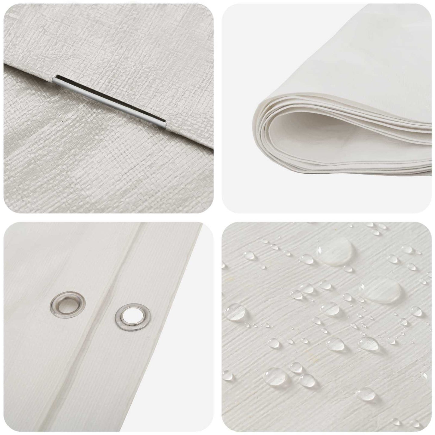 vidaXL Tarpaulin with Eyelets White 6 x 8 m 260 gsm PE 4