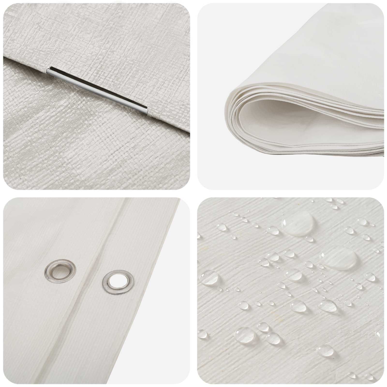 vidaXL Tarpaulin with Eyelets White 6 x 8 m 260 gsm PE 4