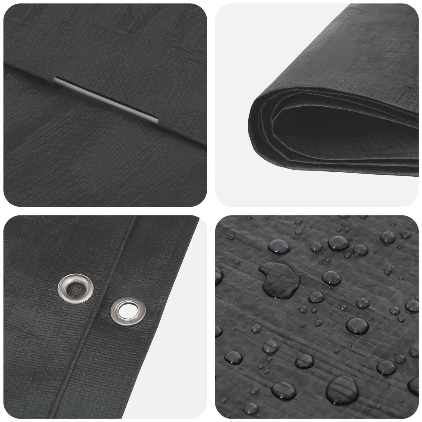 vidaXL Tarpaulin with Eyelets Anthracite Grey 8 x 12 m 90 gsm PE 4