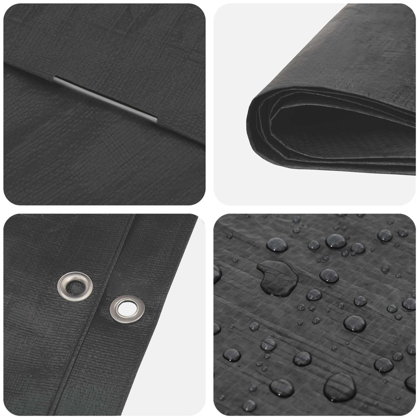 vidaXL Tarpaulin with Eyelets Anthracite Grey 8 x 12 m 90 gsm PE 4