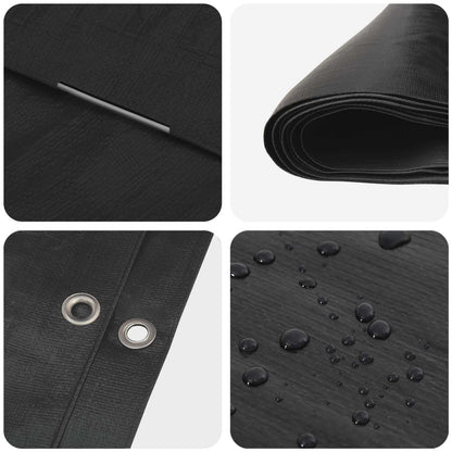 vidaXL Tarpaulin with Eyelets Anthracite Grey 6 x 12 m 180 gsm PE 4