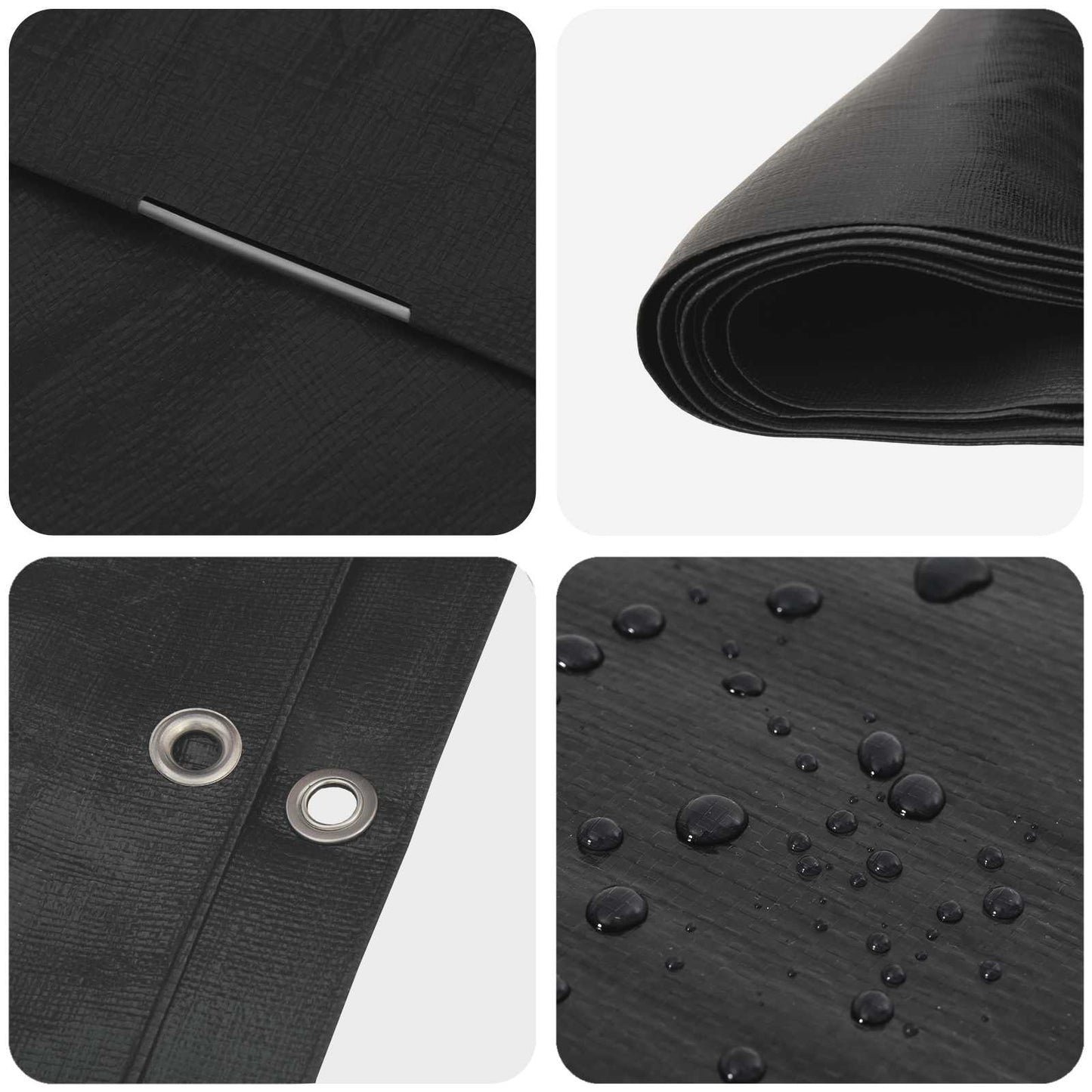 vidaXL Tarpaulin with Eyelets Anthracite Grey 8 x 8 m 180 gsm PE 4