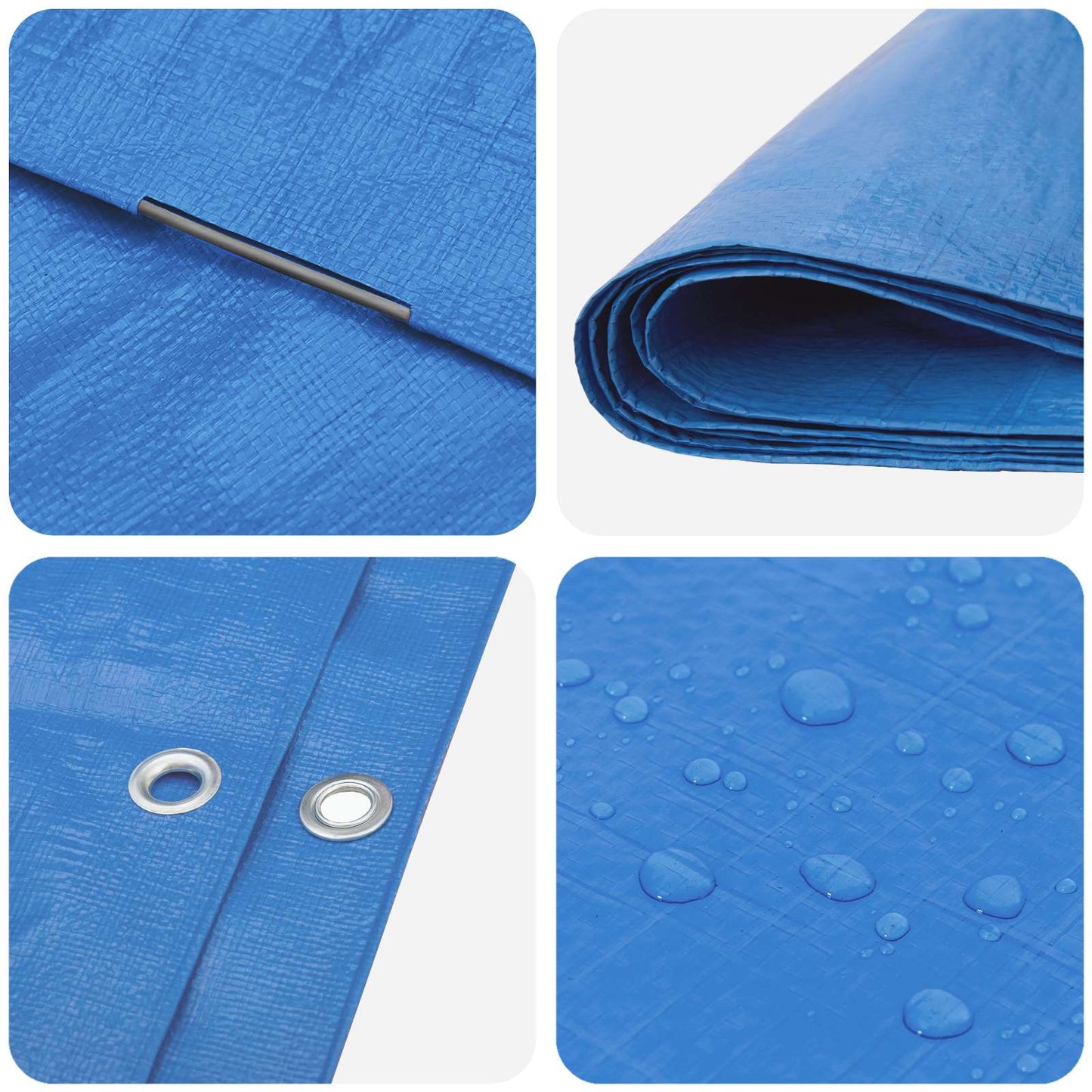 vidaXL Tarpaulin with Eyelets Blue 8 x 12 m 90 gsm PE 4