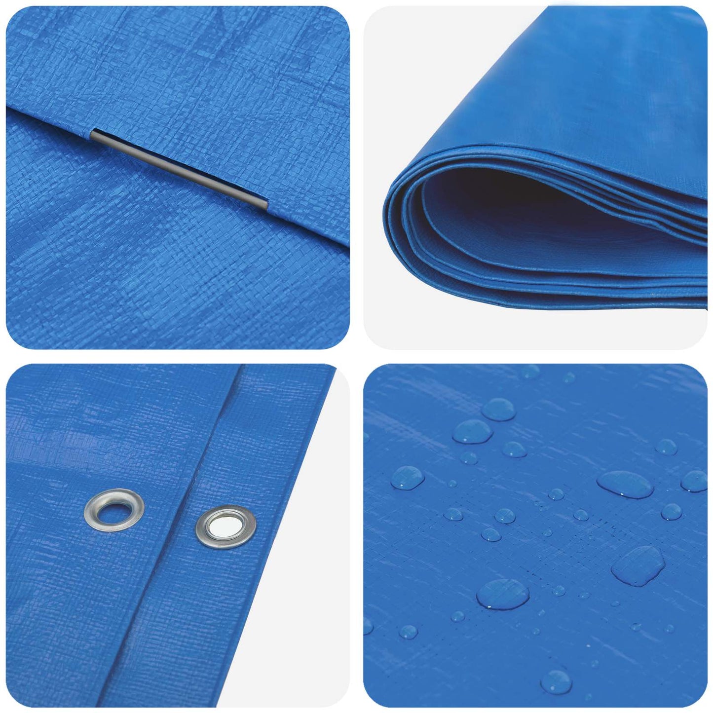 vidaXL Tarpaulin with Eyelets Blue 8 x 8 m 180 gsm PE 4