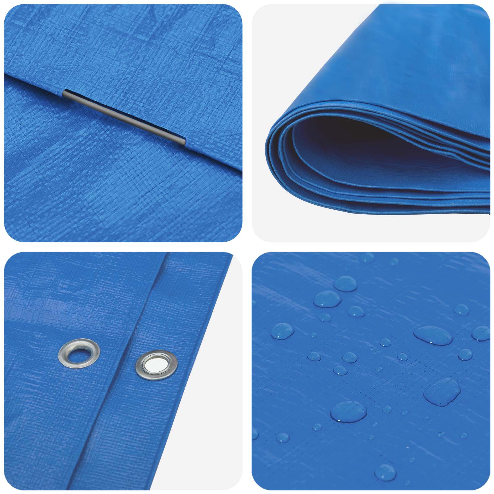 vidaXL Tarpaulin with Eyelets Blue 8 x 8 m 180 gsm PE 4