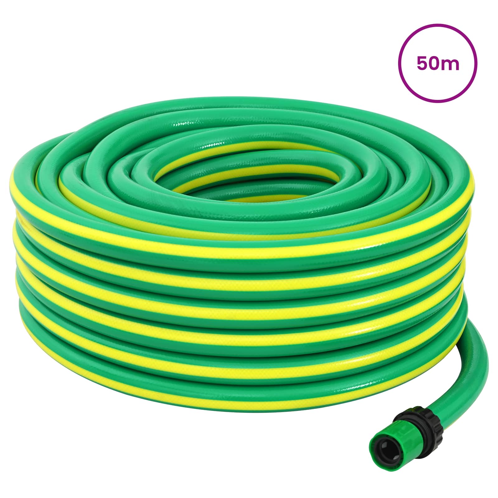 vidaXL Garden Hose 5-Ply Green and Yellow 12 mm PVC 2