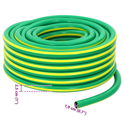 vidaXL Garden Hose 5-Ply Green and Yellow 19 mm PVC 6
