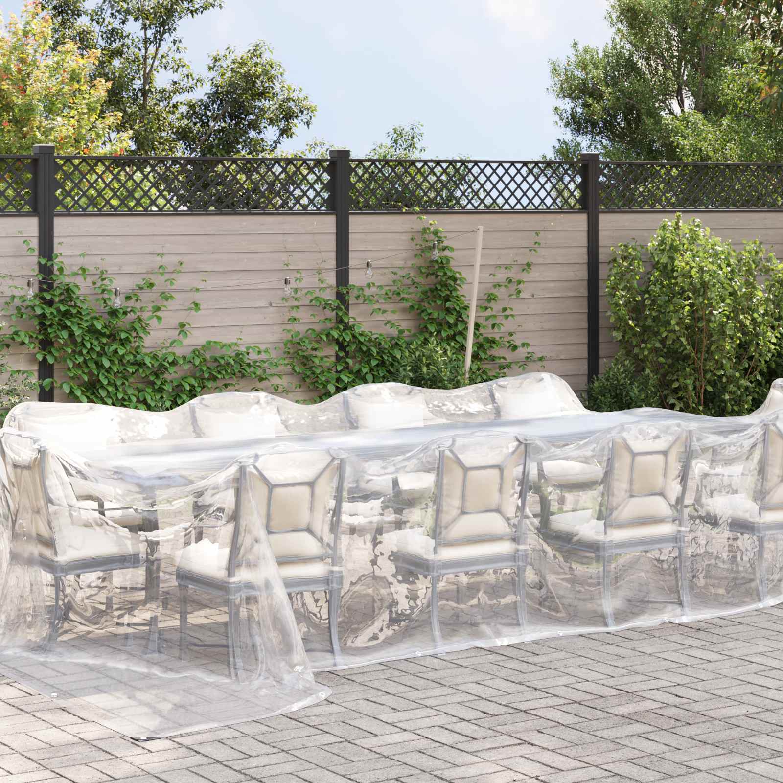 vidaXL Tarpaulin 140 gsm Transparent 7 x 5 m PE 1