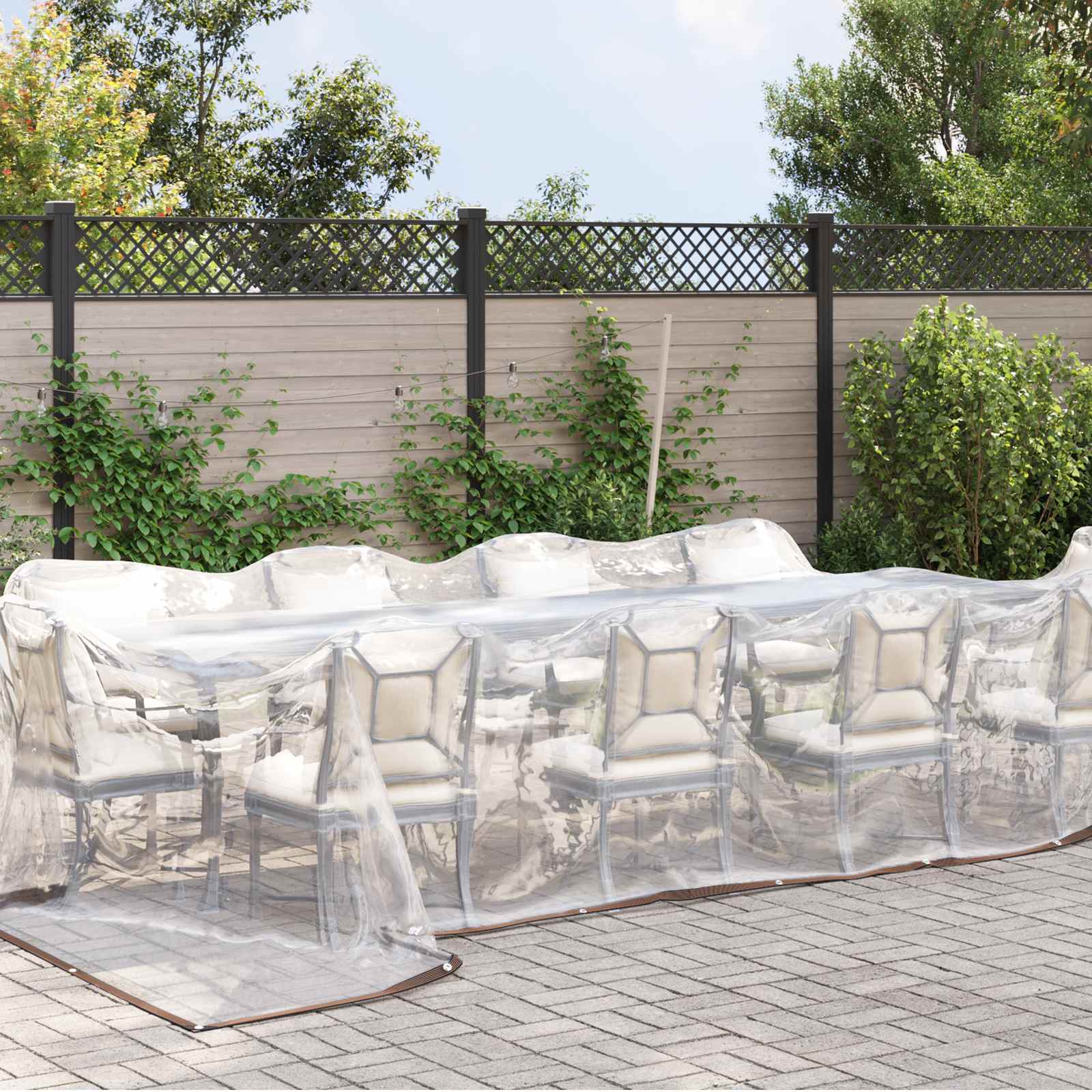 vidaXL Tarpaulin Transparent 7 x 5 m PE 1