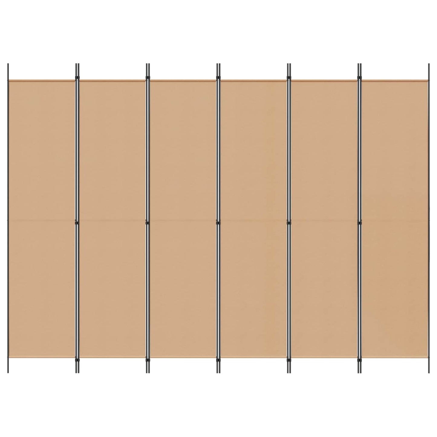 vidaXL 6-Panel Room Divider Beige 300 x 220 cm Fabric 4