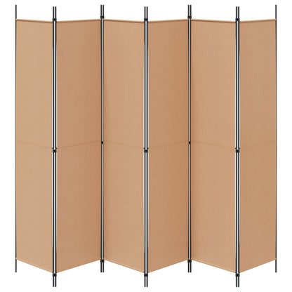 vidaXL 6-Panel Room Divider Beige 300 x 220 cm Fabric 6