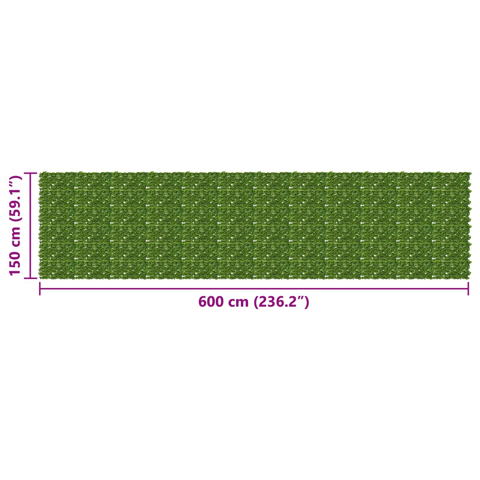 vidaXL Balcony Screen with Leaves Green and Yellow 600 x 150 cm 5