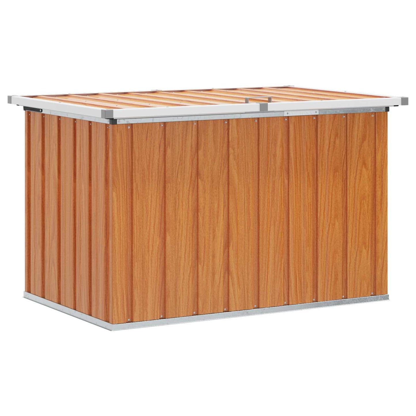 vidaXL Outdoor Storage Box Wood 109 x 67 x 65 cm Galvanised Steel 2