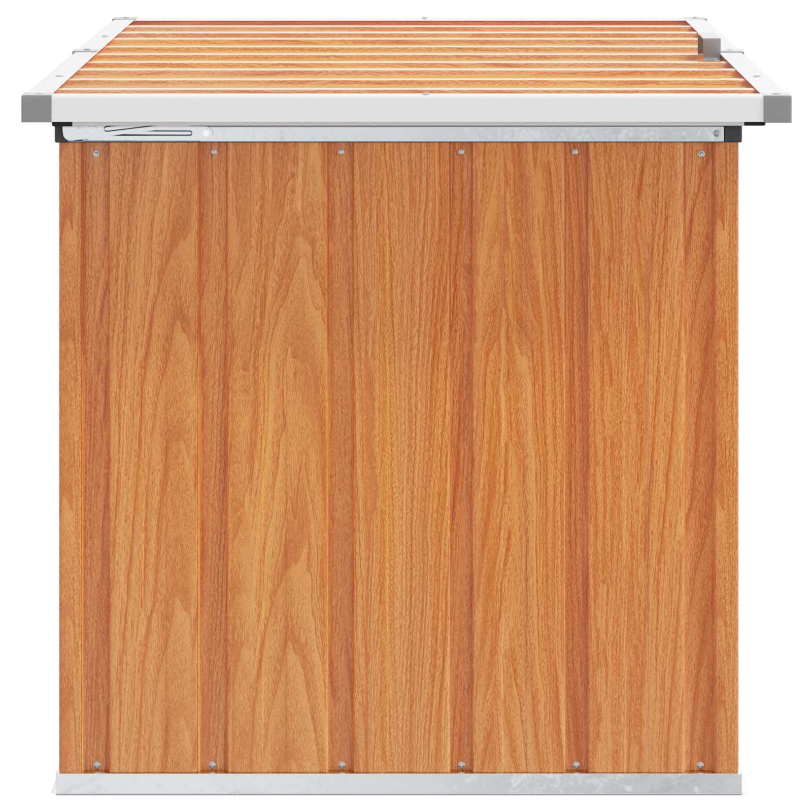 vidaXL Outdoor Storage Box Wood 109 x 67 x 65 cm Galvanised Steel 5