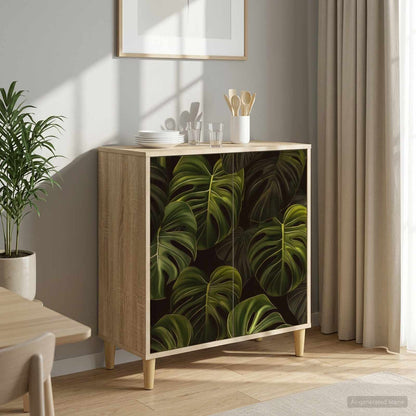 Sideboard BONN Sonoma 69 x 33 x 75 cm Engineered Wood Palm leave print