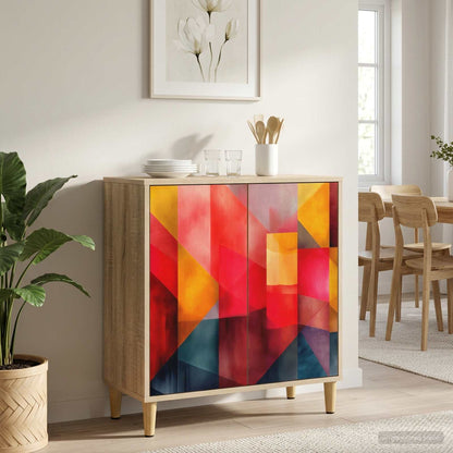 Sideboard BONN Sonoma 69 x 33 x 75 cm Engineered Wood Color block print