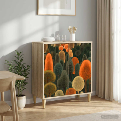 Sideboard BONN Sonoma 69 x 33 x 75 cm Engineered Wood Forest print
