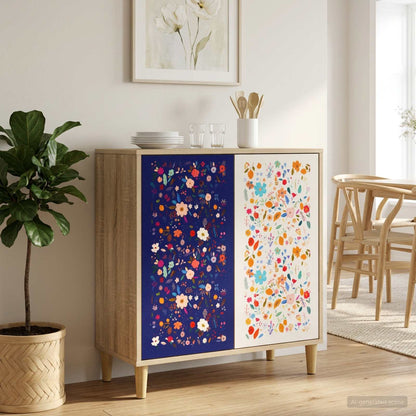 Sideboard BONN Sonoma 69 x 33 x 75 cm Engineered Wood Floral print