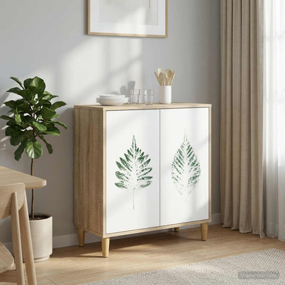 Sideboard BONN Sonoma 69 x 33 x 75 cm Engineered Wood Green leave print