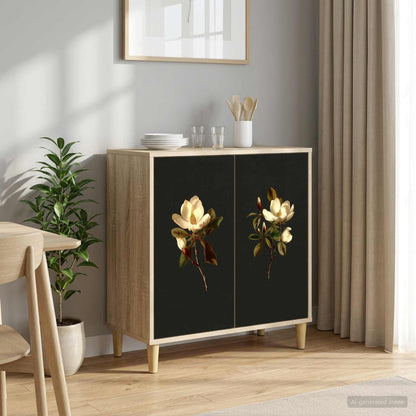 Sideboard BONN Sonoma 69 x 33 x 75 cm Engineered Wood Magnolia print