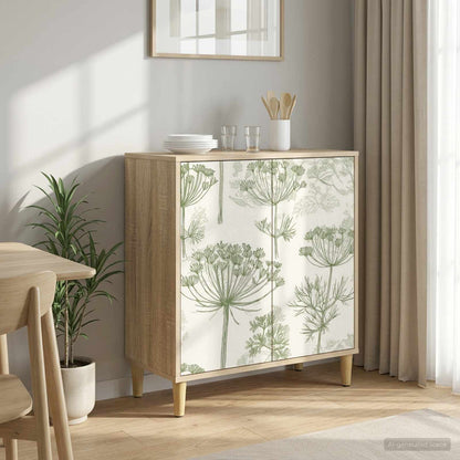 Sideboard BONN Sonoma 69 x 33 x 75 cm Engineered Wood Green tree print