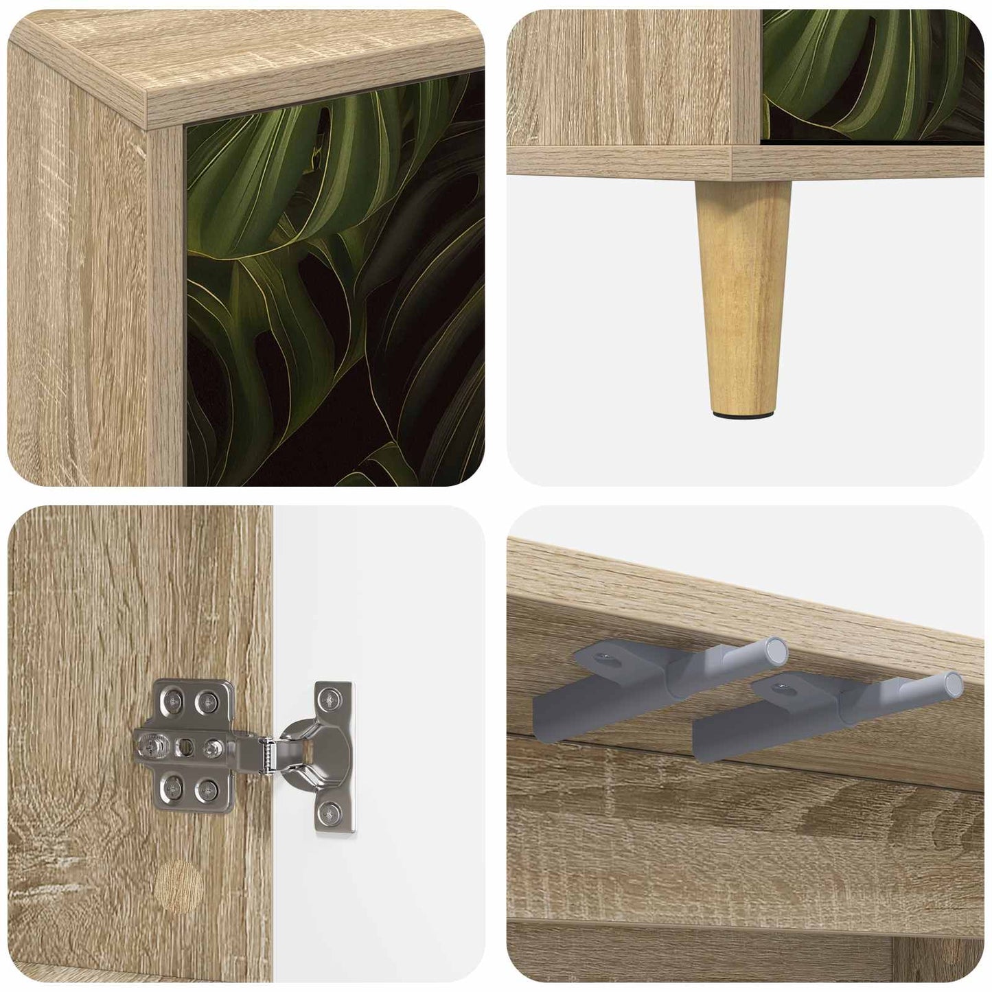 vidaXL TV Cabinet ELBURG 69 x 33 x 50 cm Sonoma Engineered Wood 6