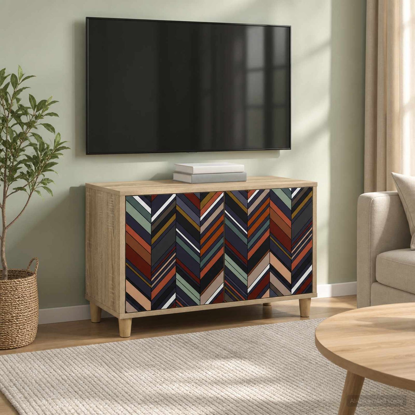 vidaXL TV Cabinet OMMEN 69 x 33 x 50 cm Sonoma Engineered Wood 1