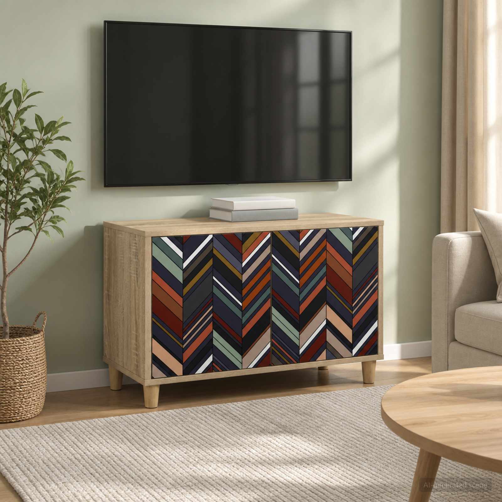 vidaXL TV Cabinet OMMEN 69 x 33 x 50 cm Sonoma Engineered Wood 1