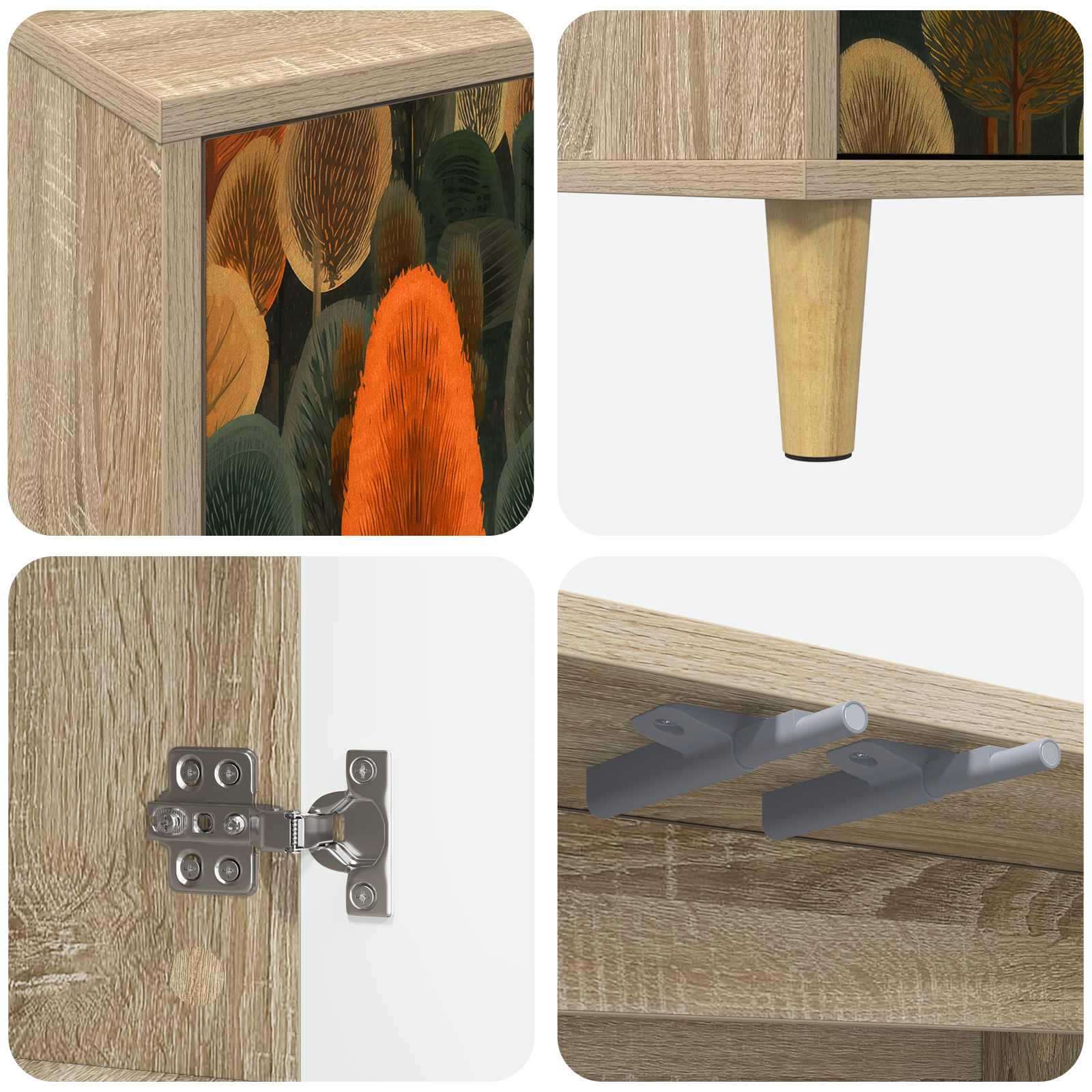 vidaXL TV Cabinet ZAANDAM 69 x 33 x 50 cm Sonoma Engineered Wood 6