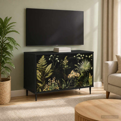 vidaXL TV Cabinet RHENEN 69 x 33 x 50.5 cm Black Oak Engineered Wood 1