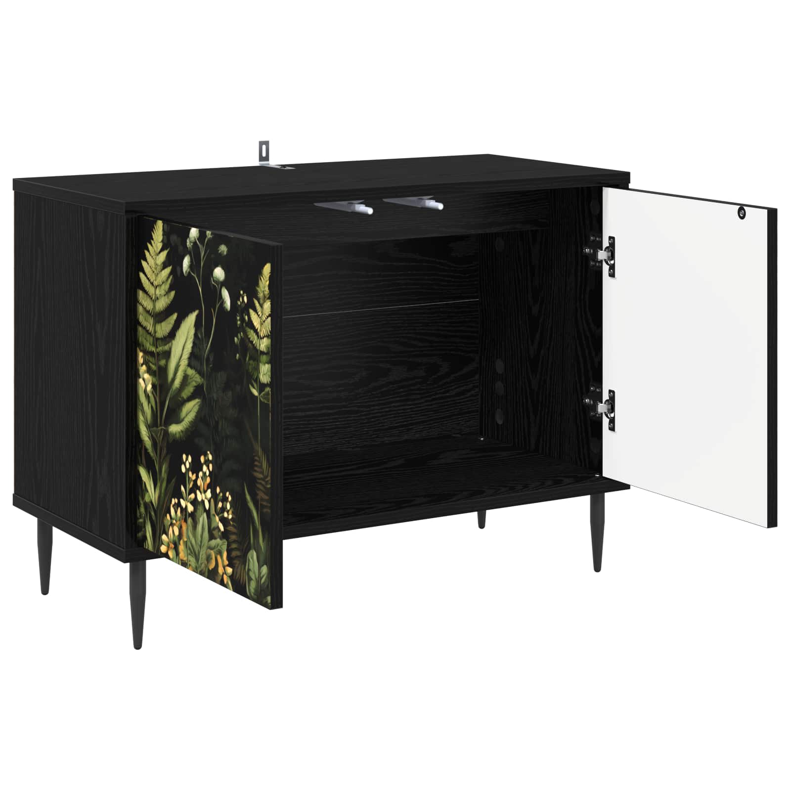 vidaXL TV Cabinet RHENEN 69 x 33 x 50.5 cm Black Oak Engineered Wood 3
