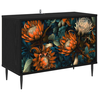 vidaXL TV Cabinet LOCHEM 69 x 33 x 50.5 cm Black Oak Engineered Wood 2