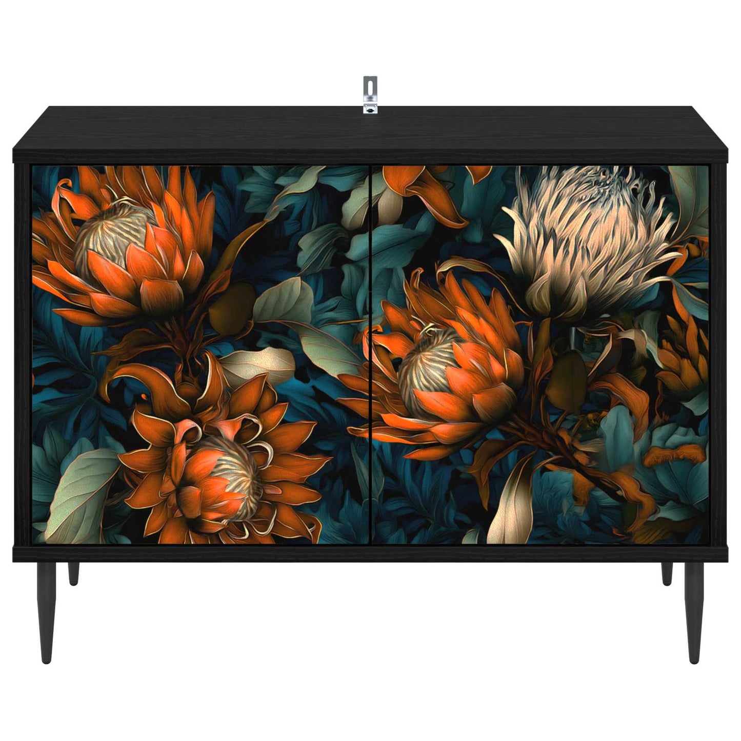 vidaXL TV Cabinet LOCHEM 69 x 33 x 50.5 cm Black Oak Engineered Wood 4