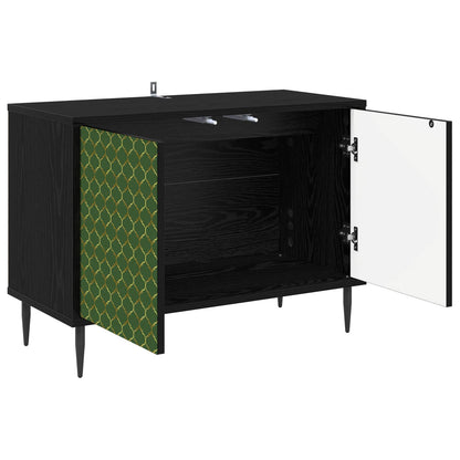 vidaXL TV Cabinet GELEEN 69 x 33 x 50.5 cm Black Oak Engineered Wood 3