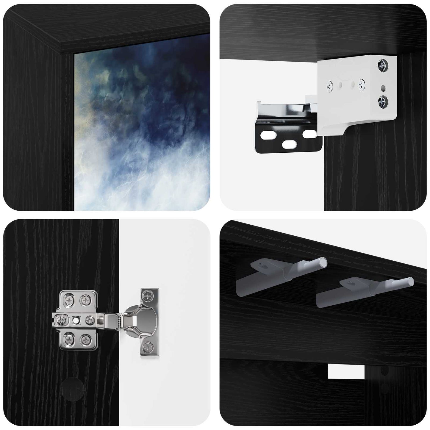 vidaXL TV Cabinet RAALTE 69 x 33 x 50.5 cm Black Oak Engineered Wood 6