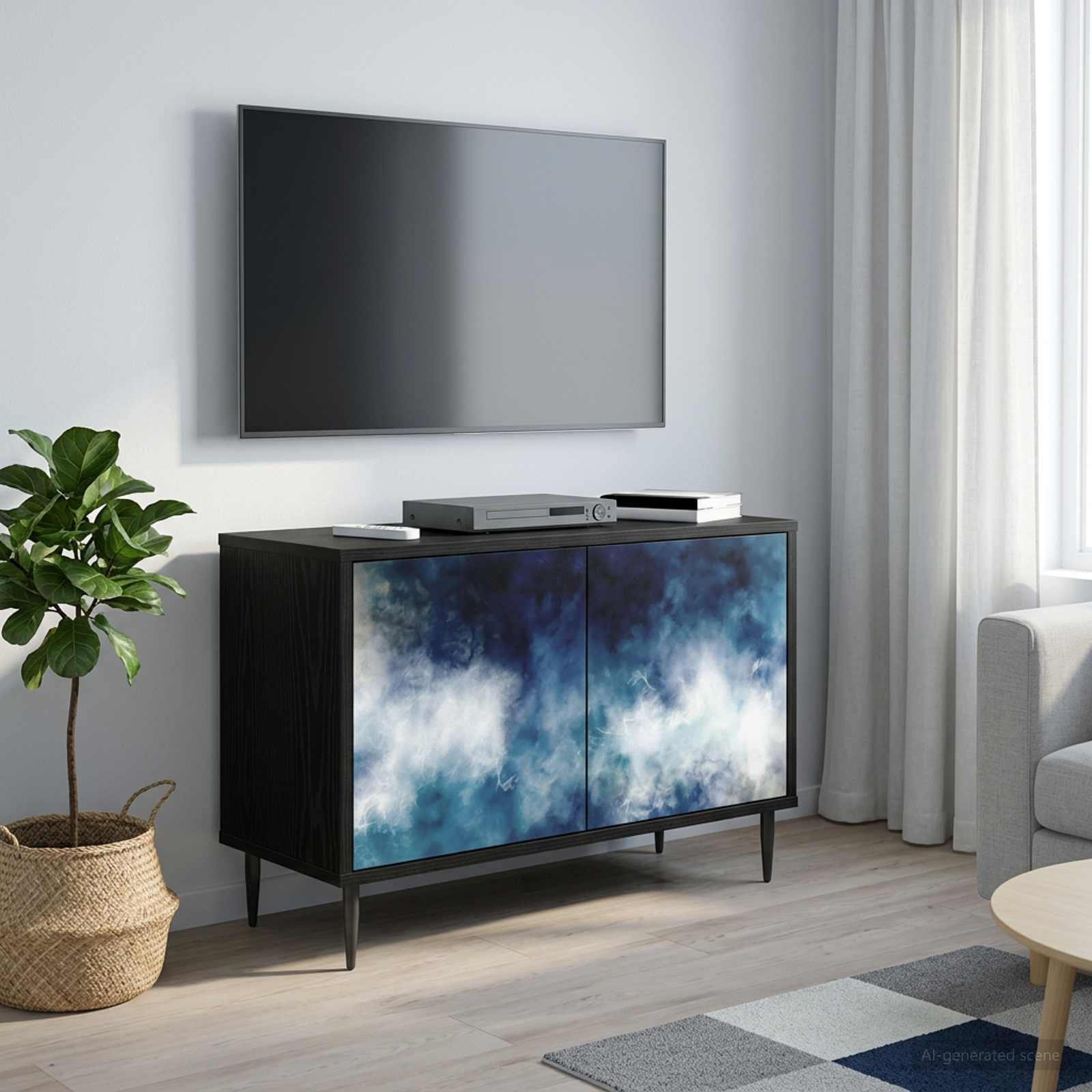 vidaXL TV Cabinet RAALTE 69 x 33 x 50.5 cm Black Oak Engineered Wood 1