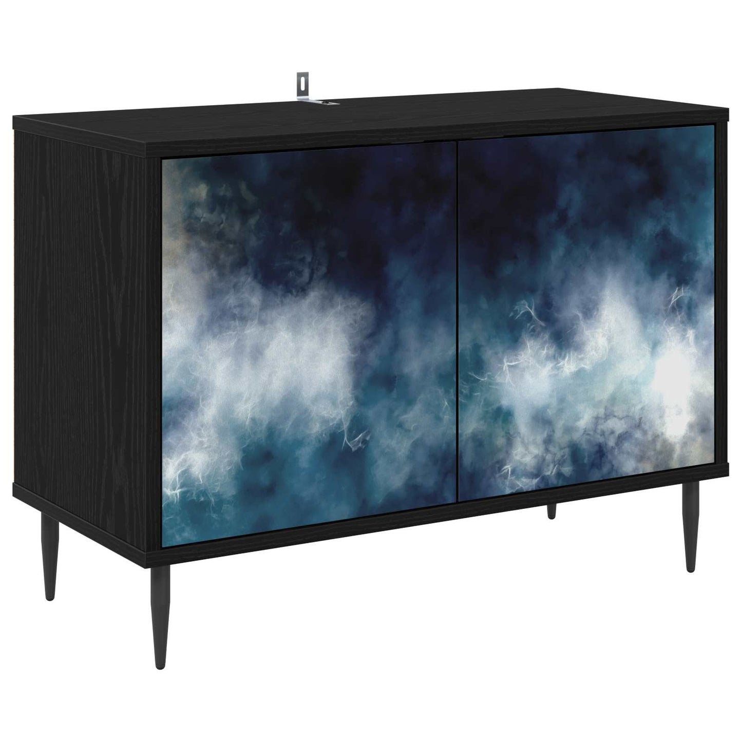 vidaXL TV Cabinet RAALTE 69 x 33 x 50.5 cm Black Oak Engineered Wood 2