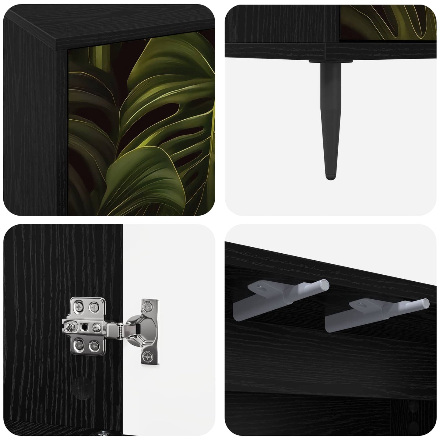 vidaXL TV Cabinet ELBURG 69 x 33 x 50.5 cm Black Oak Engineered Wood 6
