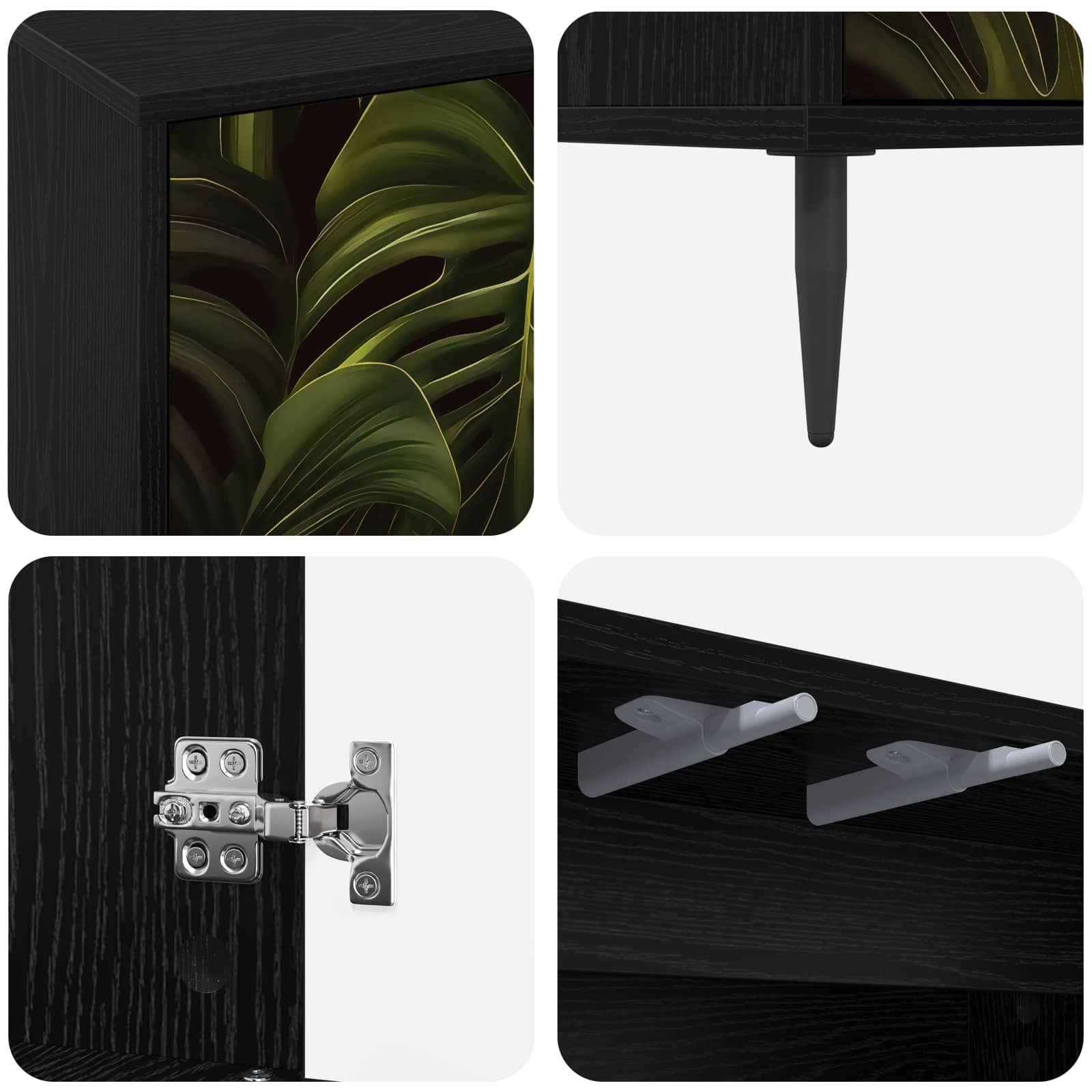 vidaXL TV Cabinet ELBURG 69 x 33 x 50.5 cm Black Oak Engineered Wood 6