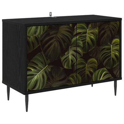 vidaXL TV Cabinet ELBURG 69 x 33 x 50.5 cm Black Oak Engineered Wood 2