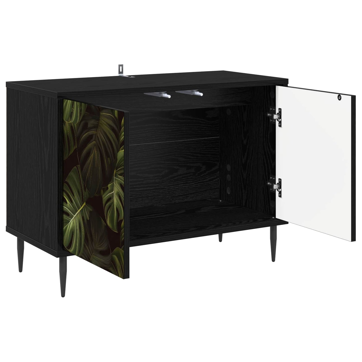 vidaXL TV Cabinet ELBURG 69 x 33 x 50.5 cm Black Oak Engineered Wood 3