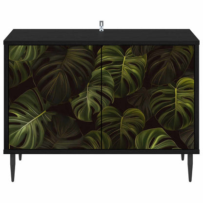vidaXL TV Cabinet ELBURG 69 x 33 x 50.5 cm Black Oak Engineered Wood 4