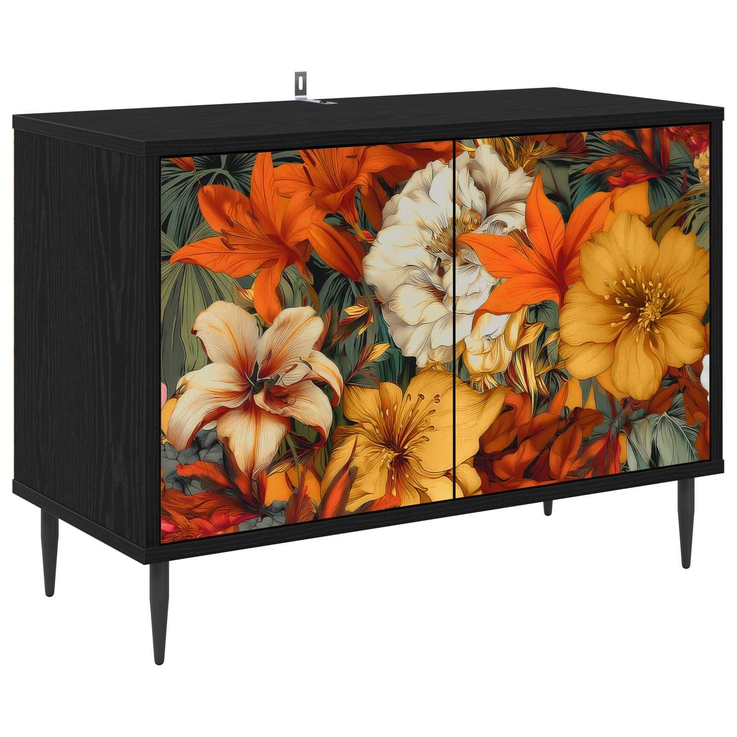 vidaXL TV Cabinet GENNEP 69 x 33 x 50.5 cm Black Oak Engineered Wood 2