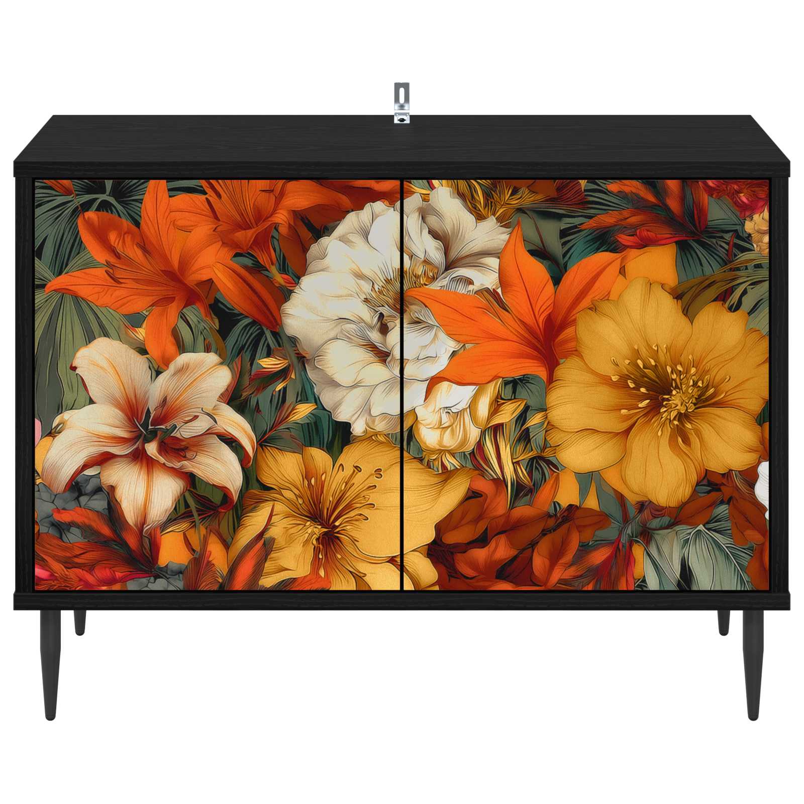 vidaXL TV Cabinet GENNEP 69 x 33 x 50.5 cm Black Oak Engineered Wood 4
