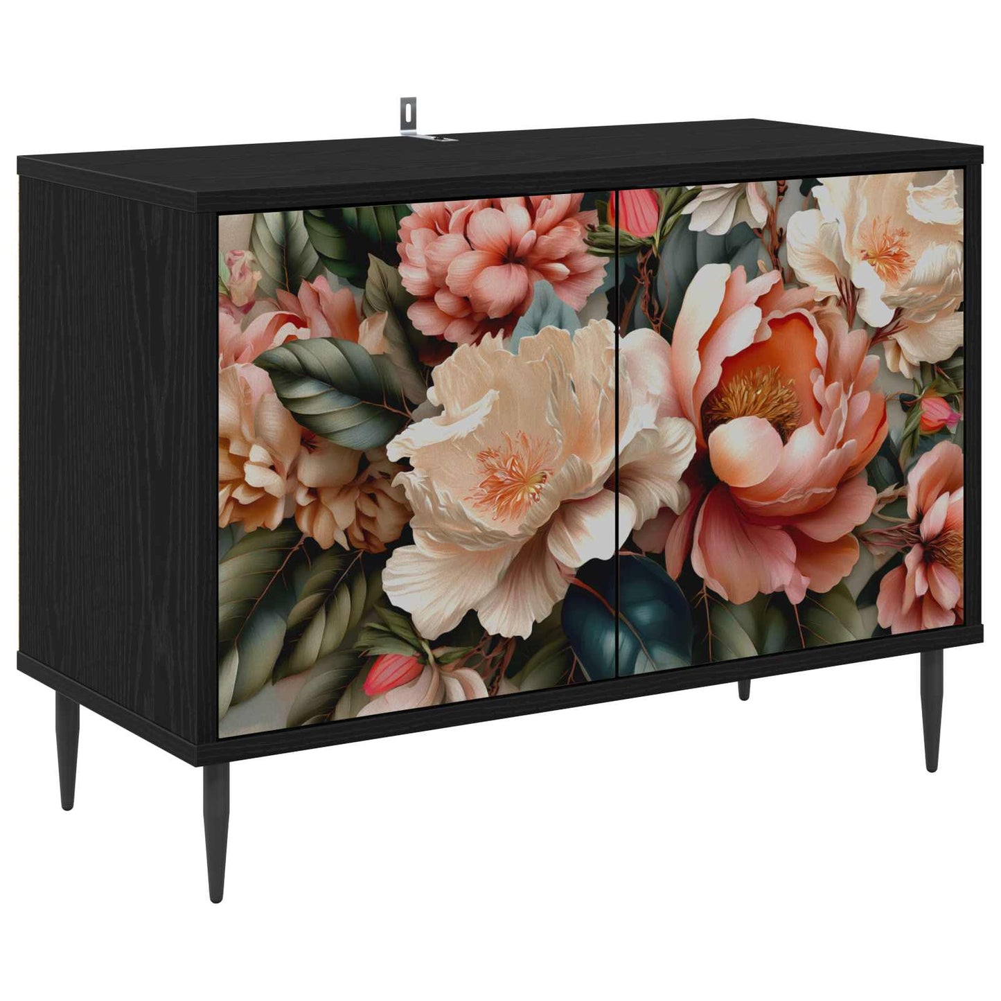vidaXL TV Cabinet BORNE 69 x 33 x 50.5 cm Black Oak Engineered Wood 2